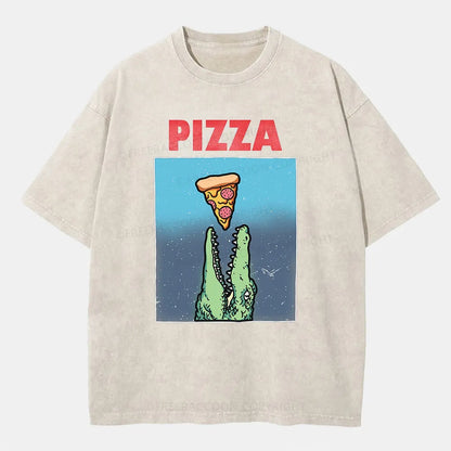 Vintage Pizza Crocodile Washed T-Shirt