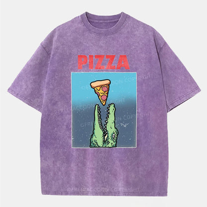 Vintage Pizza Crocodile Washed T-Shirt