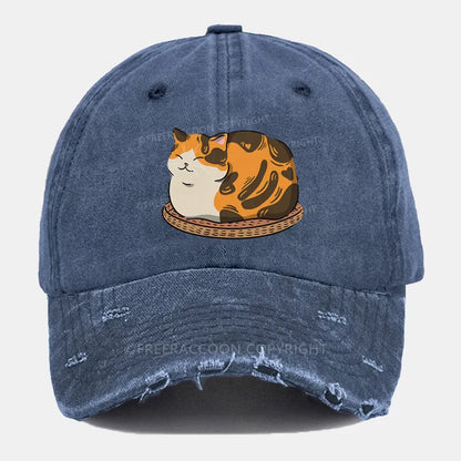 Vintage Fluffy Cat Ripped Washed Cap