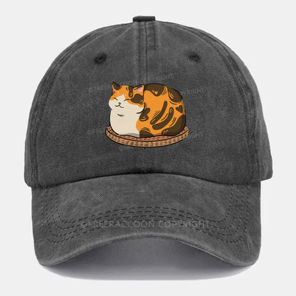 Vintage Fluffy Cat Washed Cap