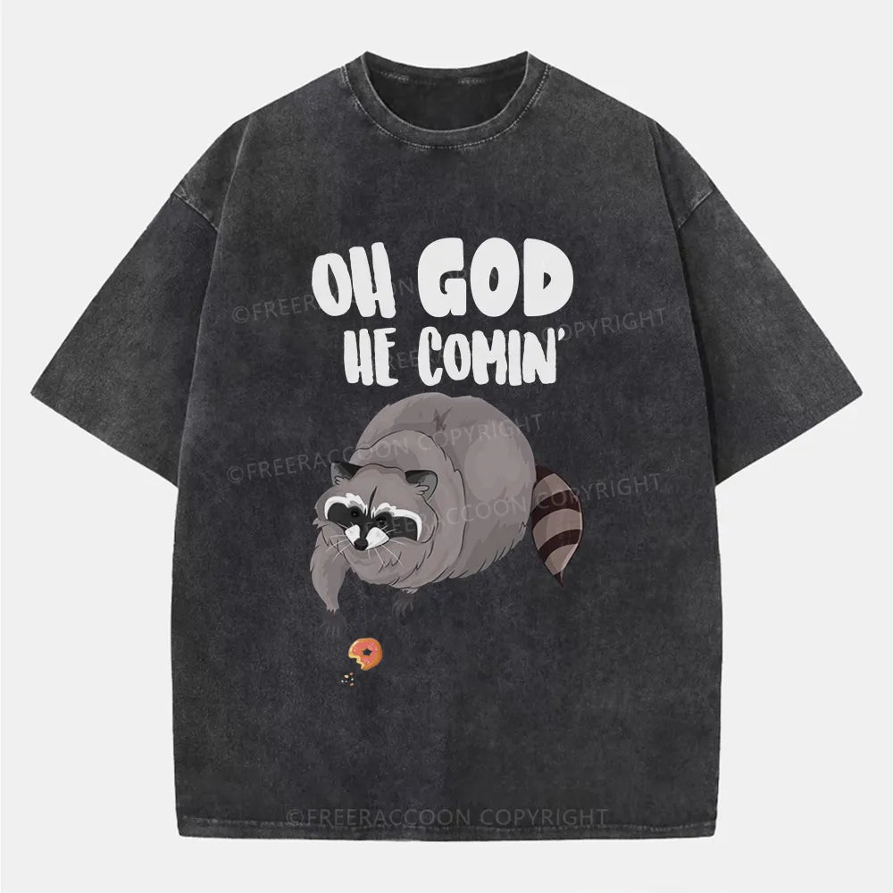 Vintage Oh God He Comin' Washed T-Shirt