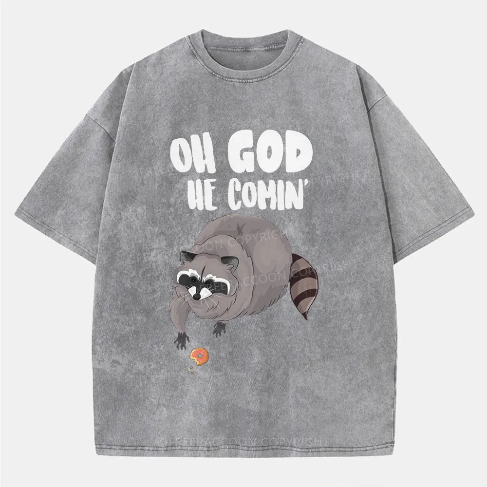 Vintage Oh God He Comin' Washed T-Shirt