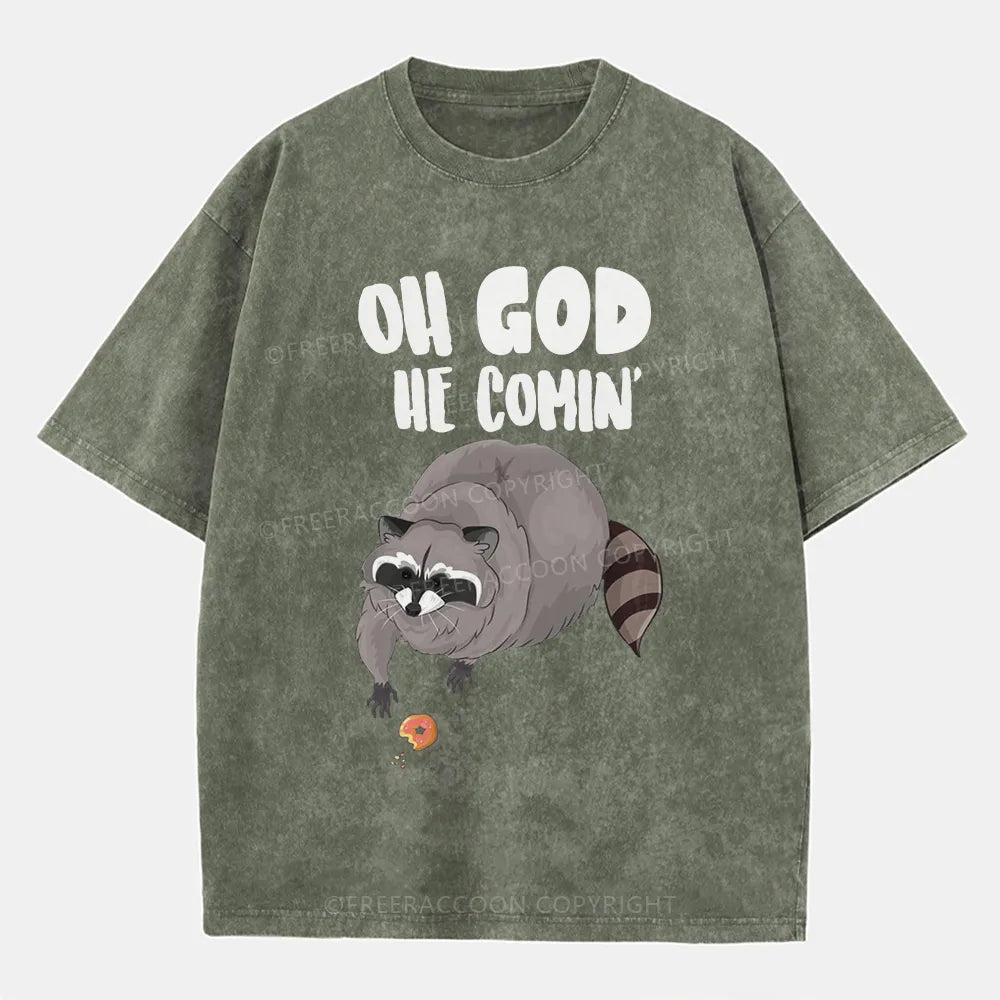 Vintage Oh God He Comin' Washed T-Shirt