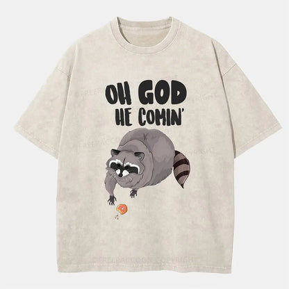 Vintage Oh God He Comin' Washed T-Shirt