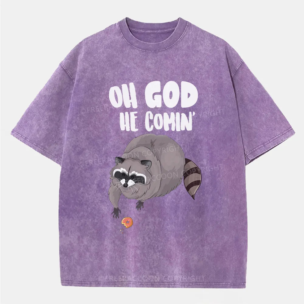 Vintage Oh God He Comin' Washed T-Shirt