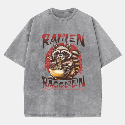 Vintage Ramen Raccoon Washed T-Shirt