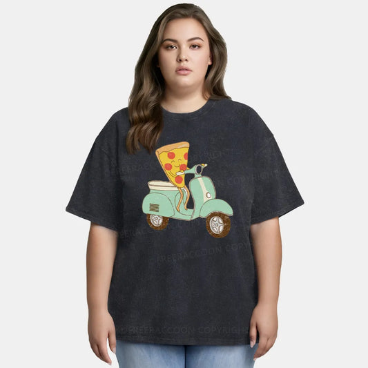 Vintage The Adventurous Pizza Ride Washed T-Shirt