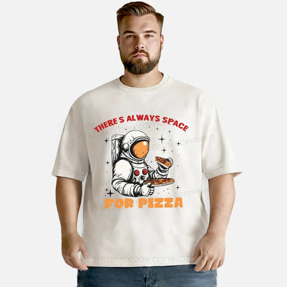 Vintage There'S Always Space For Pizza Washed T-Shirt