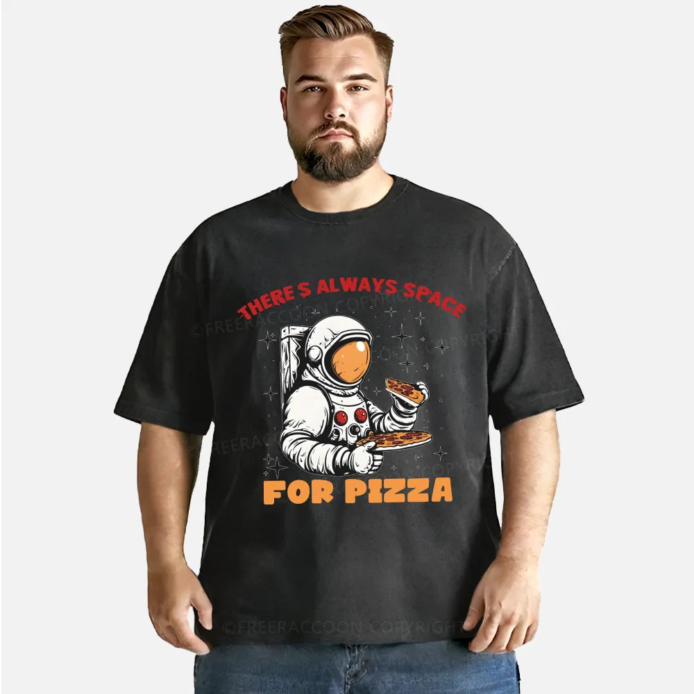 Vintage There'S Always Space For Pizza Washed T-Shirt