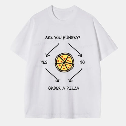 Vintage Are You Hungry? Yes/No. Order A Pizza Classic T-Shirt