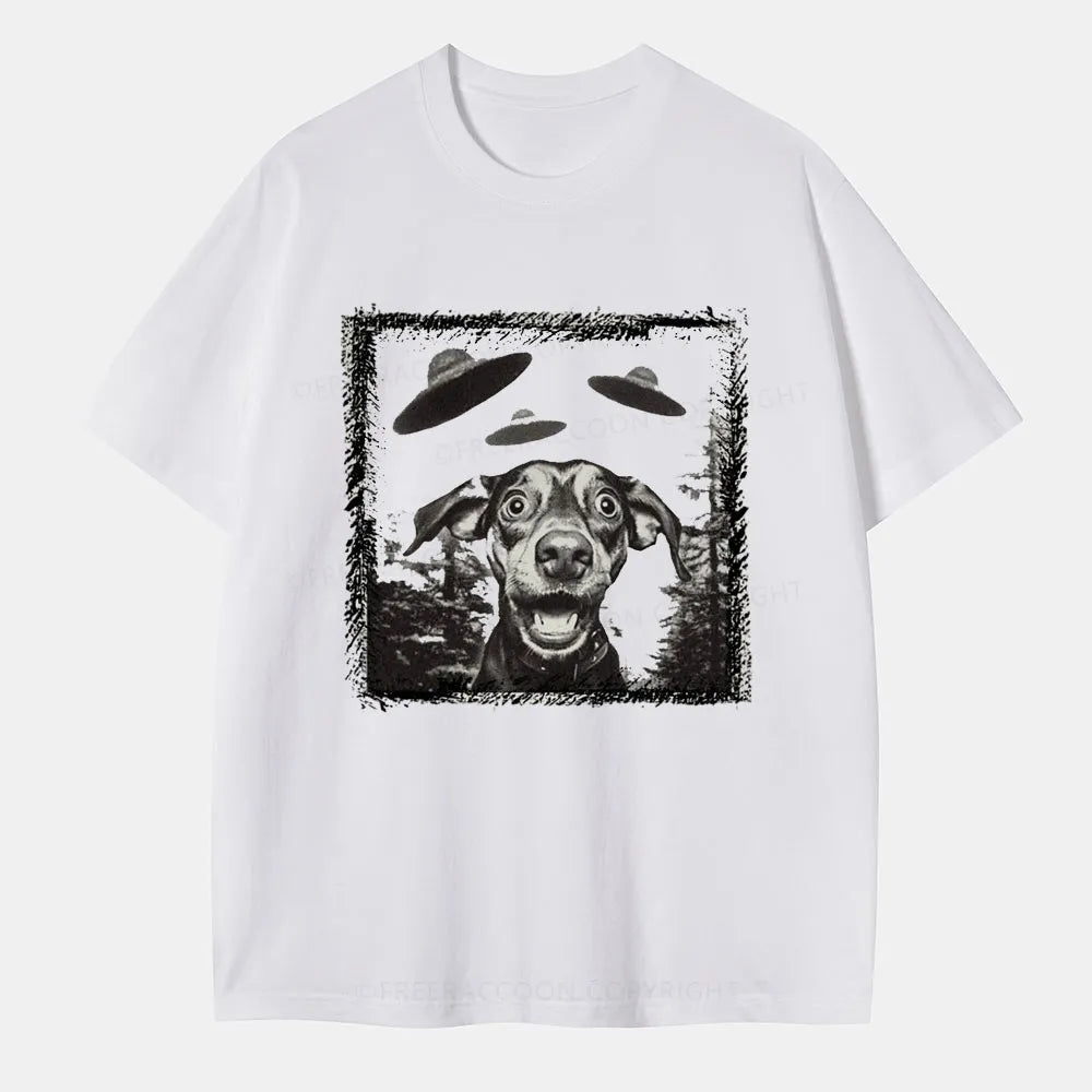 Vintage When Ufos Meet Dog Classic T-Shirt