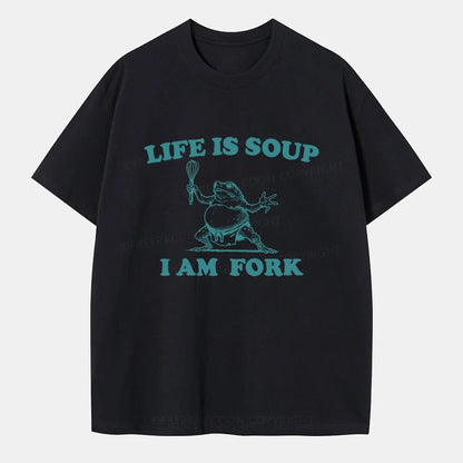 Vintage Life Is Soup, I Am Fork Classic T-Shirt