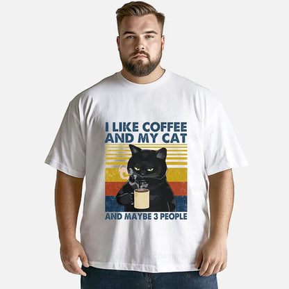 Vintage I Like Coffee And My Cat And Maybe 3 People Classic T-Shirt