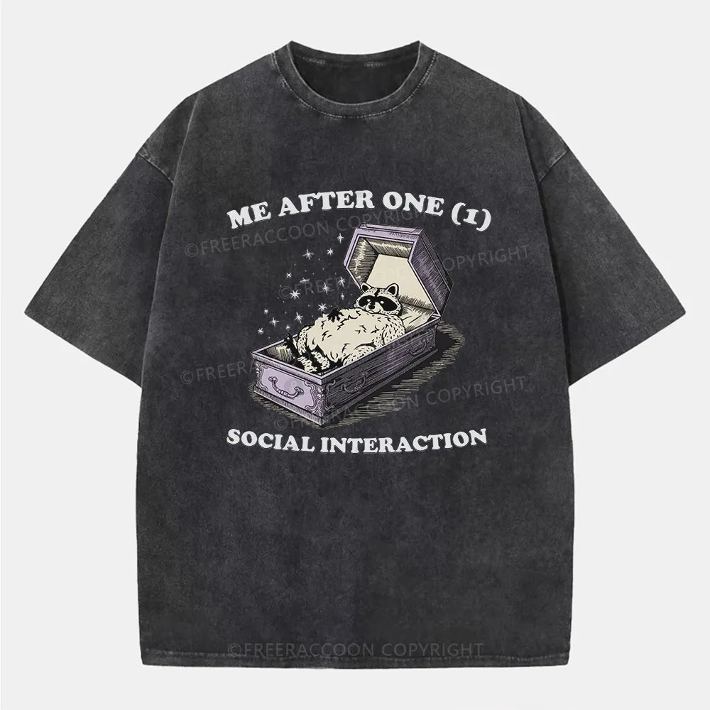 Vintage Me After One (1) Social Interaction Washed T-Shirt