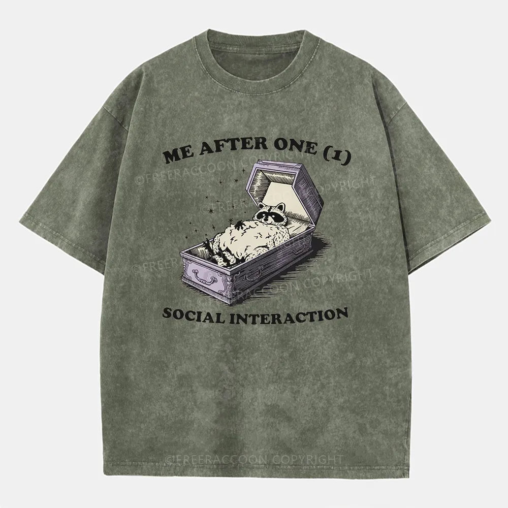 Vintage Me After One (1) Social Interaction Washed T-Shirt