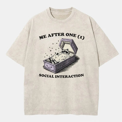 Vintage Me After One (1) Social Interaction Washed T-Shirt