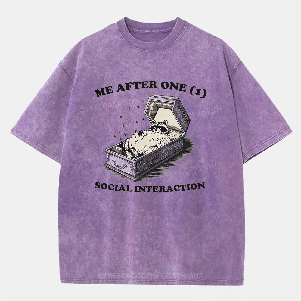 Vintage Me After One (1) Social Interaction Washed T-Shirt