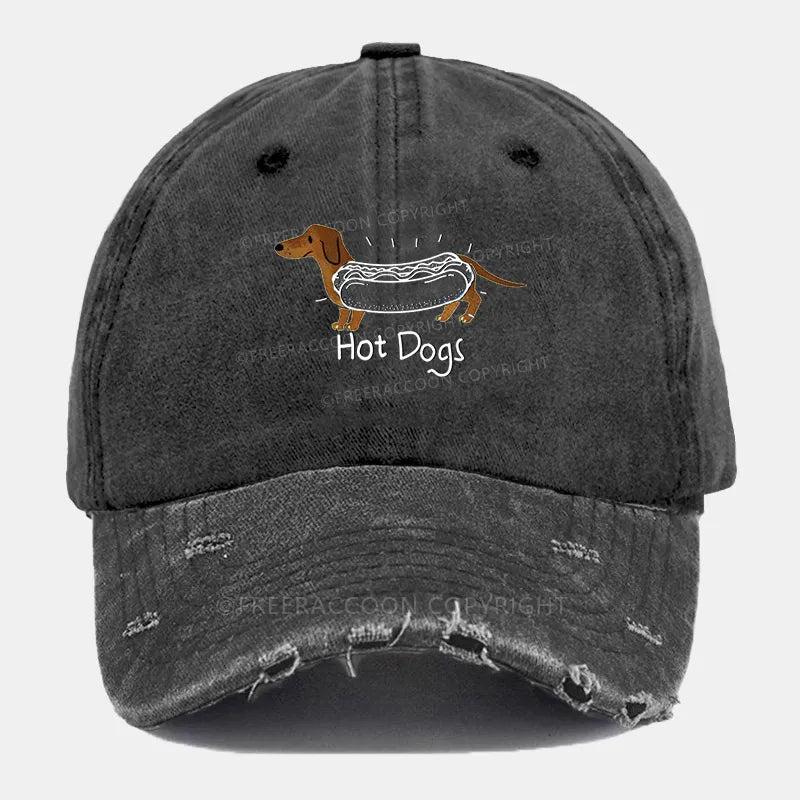 Vintage Hot Dogs Ripped Washed Cap