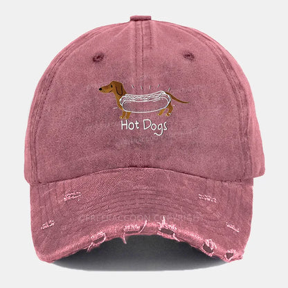 Vintage Hot Dogs Ripped Washed Cap