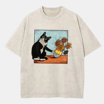 Vintage Oops! Cat'S Play Washed T-Shirt