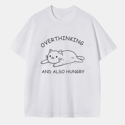 Vintage Overthinking And Also Hungry Classic T-Shirt