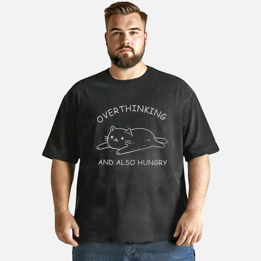 Vintage Overthinking And Also Hungry Washed T-Shirt