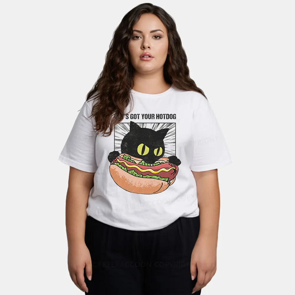 Vintage Cat'S Got Your Hotdog Classic T-Shirt