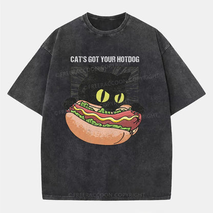 Vintage Cat's Got Your Hotdog Washed T-Shirt