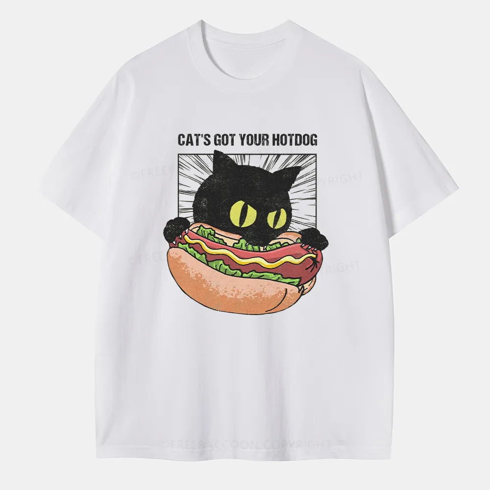 Vintage Cat'S Got Your Hotdog Classic T-Shirt