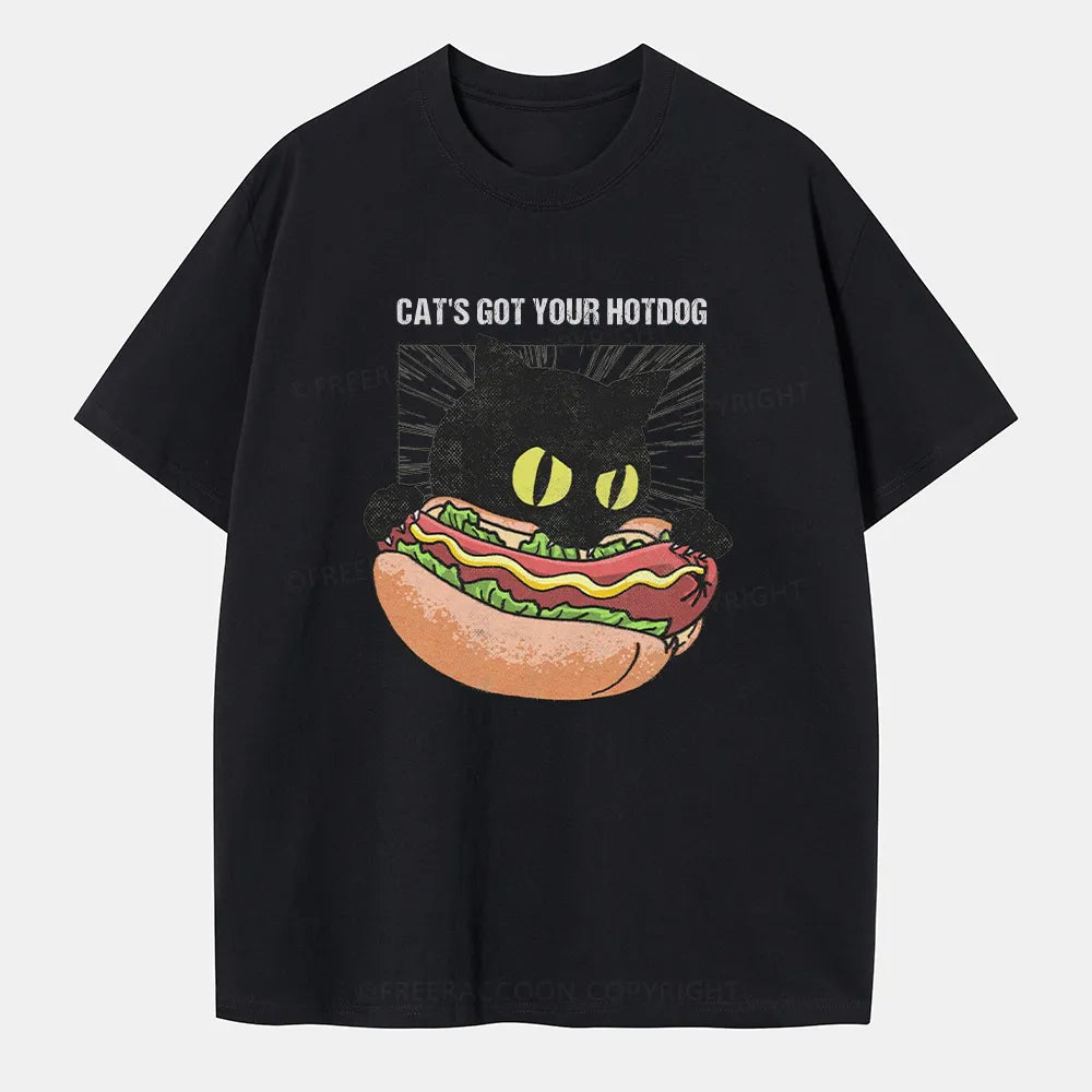 Vintage Cat'S Got Your Hotdog Classic T-Shirt