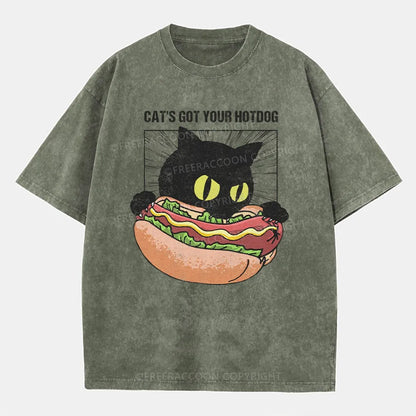 Vintage Cat's Got Your Hotdog Washed T-Shirt