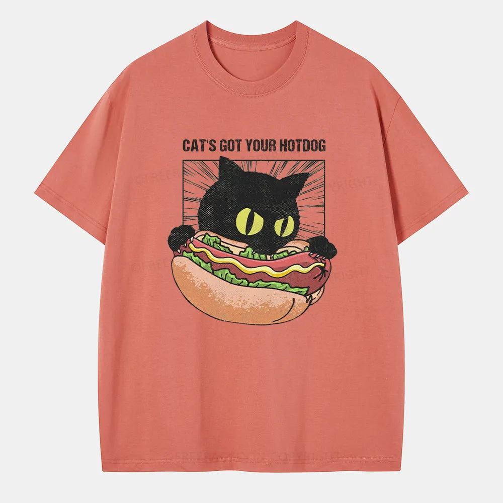 Vintage Cat'S Got Your Hotdog Classic T-Shirt