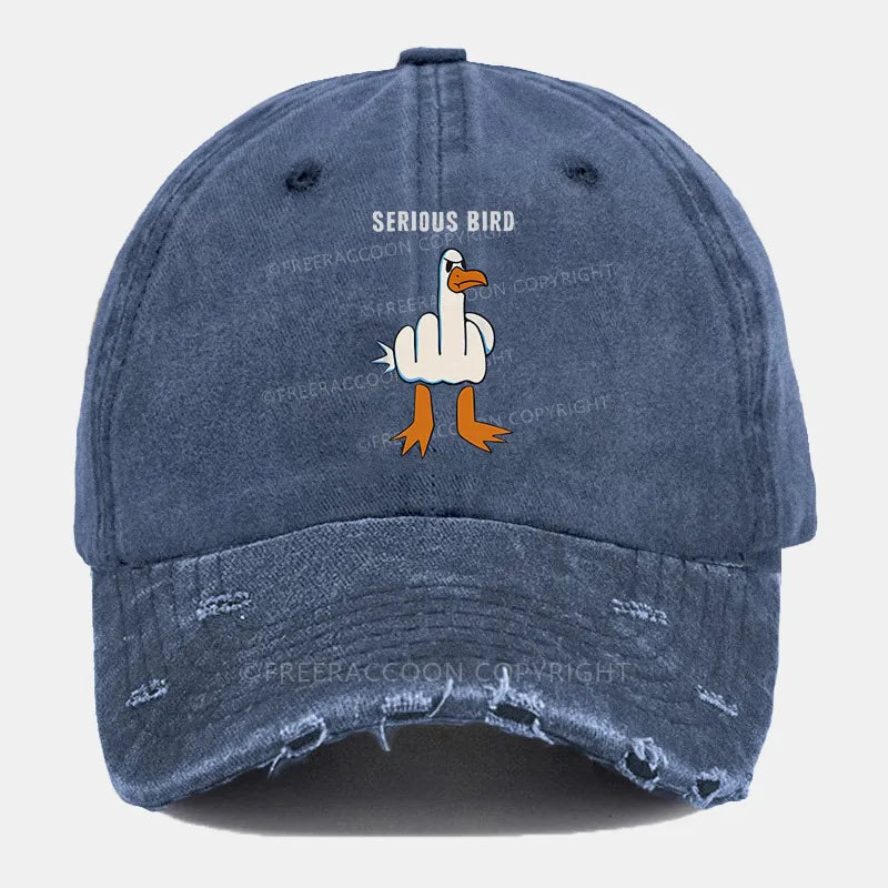 Vintage Serious Bird Ripped Washed Cap