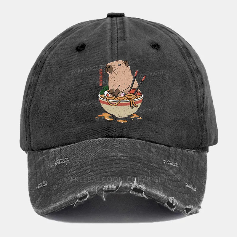 Vintage Capybara Ripped Washed Cap