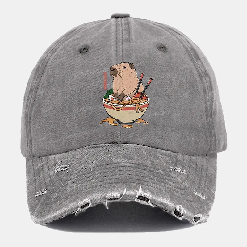 Vintage Capybara Ripped Washed Cap