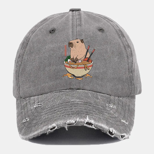 Vintage Capybara Ripped Washed Cap