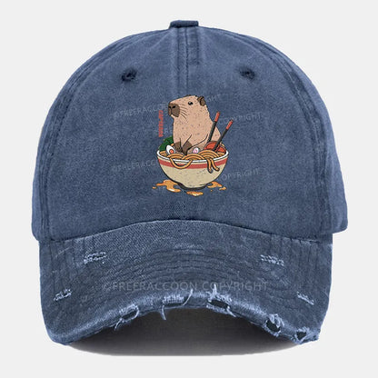 Vintage Capybara Ripped Washed Cap