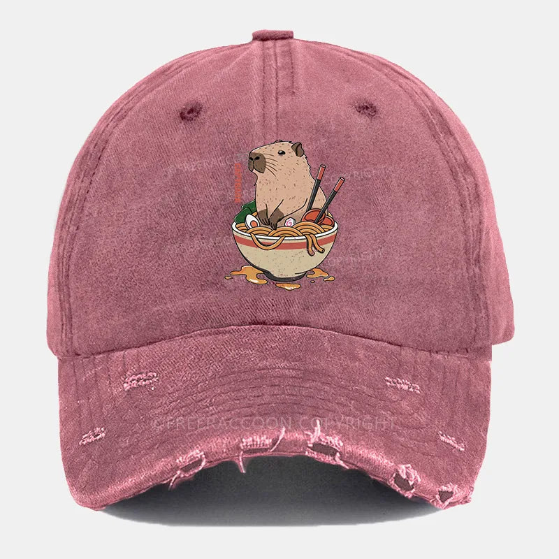 Vintage Capybara Ripped Washed Cap