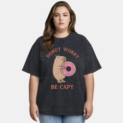 Vintage Donut Worry, Be Capy Washed T-Shirt