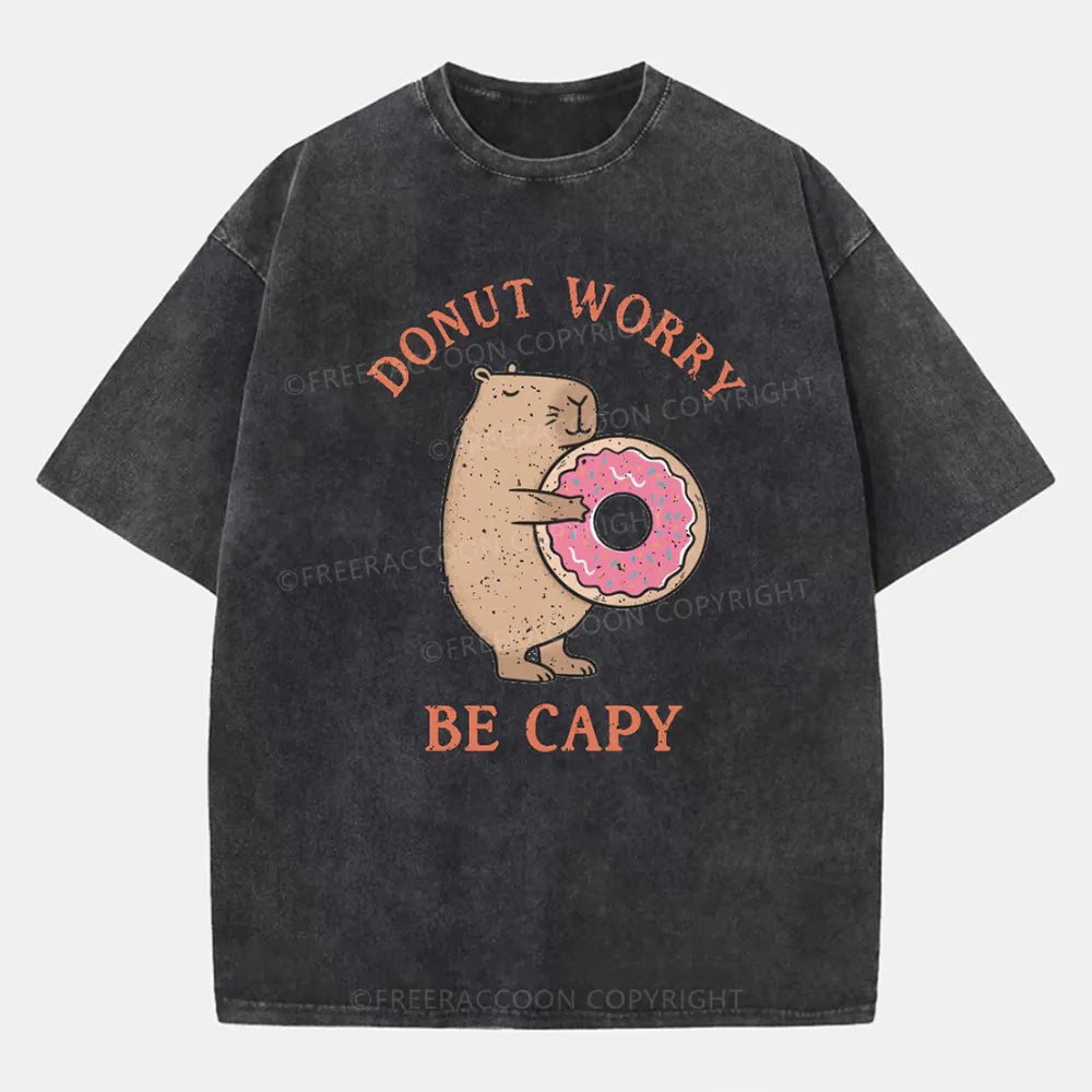 Vintage Donut Worry, Be Capy Washed T-Shirt