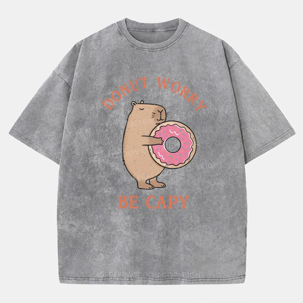 Vintage Donut Worry, Be Capy Washed T-Shirt