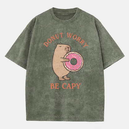 Vintage Donut Worry, Be Capy Washed T-Shirt