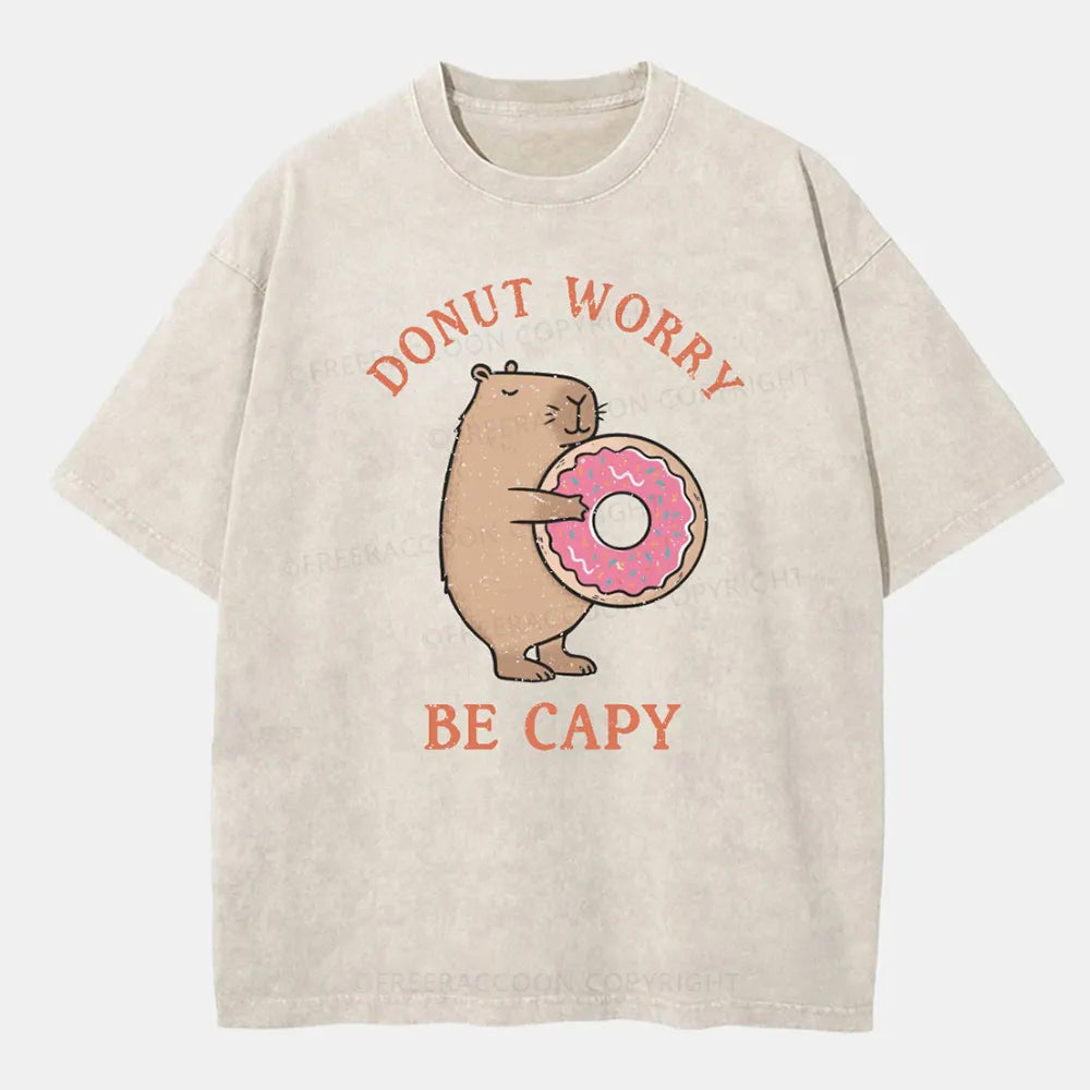 Vintage Donut Worry, Be Capy Washed T-Shirt