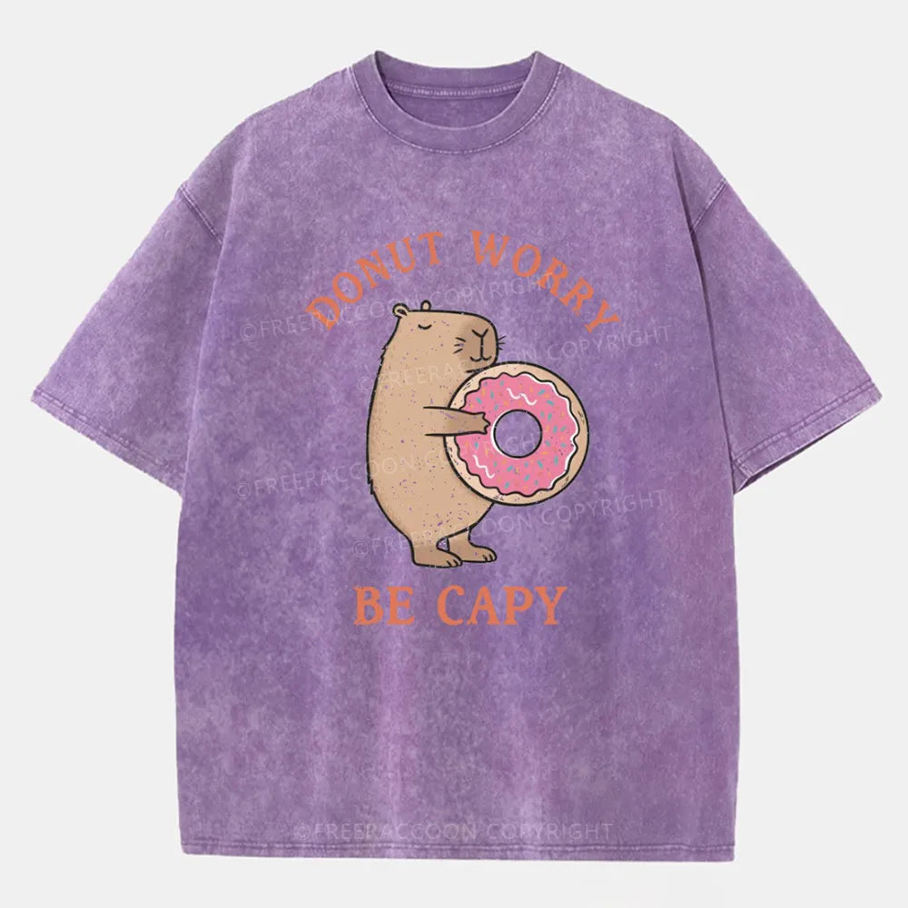 Vintage Donut Worry, Be Capy Washed T-Shirt