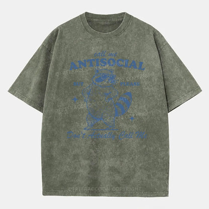 Vintage Call Me Antisocial, But Please Don’T Actually Call Me Washed T-Shirt