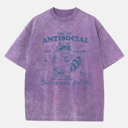 Vintage Call Me Antisocial, But Please Don’T Actually Call Me Washed T-Shirt