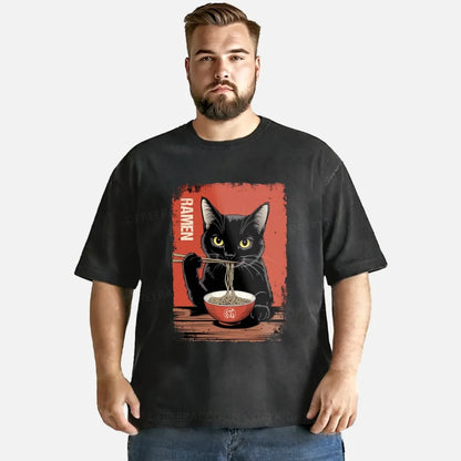 Vintage Ramen Cat Washed T-Shirt