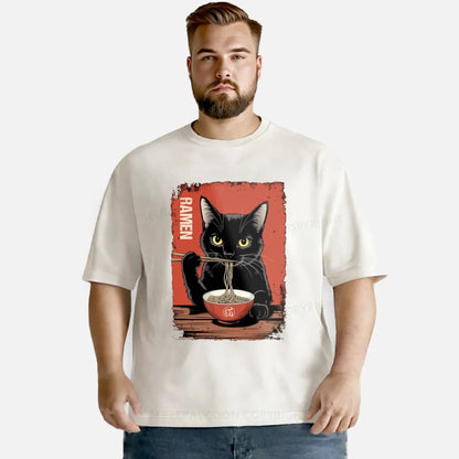 Vintage Ramen Cat Washed T-Shirt