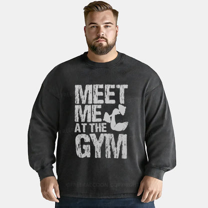 Vintage Meet Me At The Gym Washed Long Sleeve Shirt