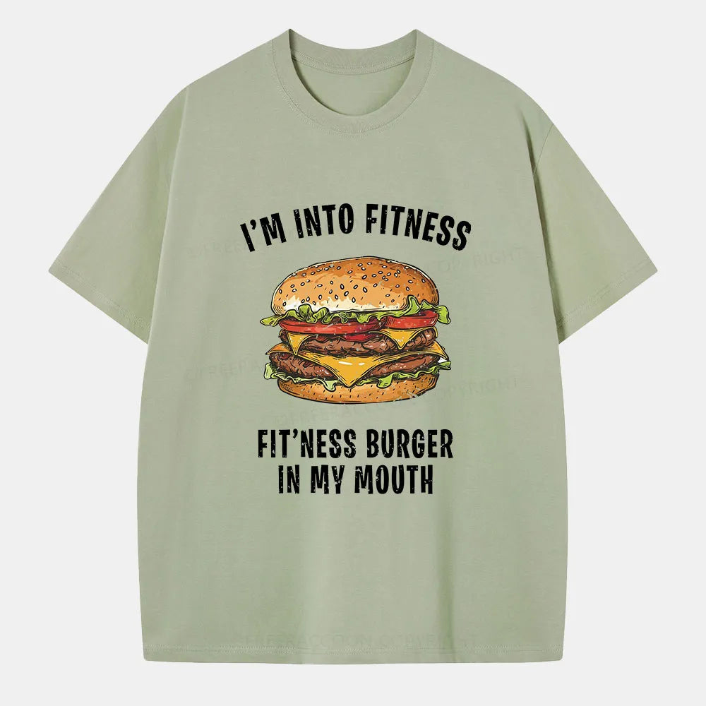 Vintage I’M Into Fitness Fit’Ness Burger In My Mouth Classic T-Shirt